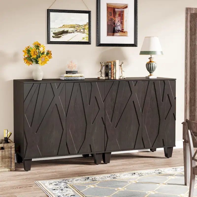 55 Sideboard Buffet Cabinet with Adjustable Shelving for Kitchen Dining Room