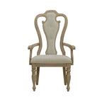 Weathered Bisque Splat Back Upholstered Arm Chair