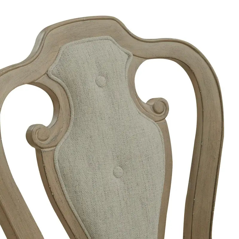 Weathered Bisque Splat Back Upholstered Arm Chair