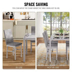 Modern Style 5-Piece Dining Room Table Set with Tempered Glass Tabletop and 4 Diamond Stitching PU Leather Dining Chairs