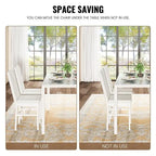 Modern Style 5-Piece Dining Room Table Set with Tempered Glass Tabletop and 4 Diamond Stitching PU Leather Dining Chairs