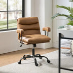 Auberon Modern Faux Leather Swivel Office Chair with Ergonomic Design and Metal Legs by HULALA HOME