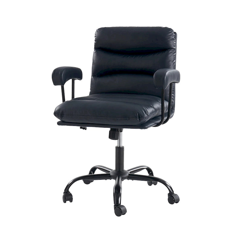Auberon Modern Faux Leather Swivel Office Chair with Ergonomic Design and Metal Legs by HULALA HOME