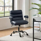 Auberon Modern Faux Leather Swivel Office Chair with Ergonomic Design and Metal Legs by HULALA HOME