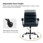 Auberon Modern Faux Leather Swivel Office Chair with Ergonomic Design and Metal Legs by HULALA HOME
