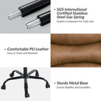 Auberon Modern Faux Leather Swivel Office Chair with Ergonomic Design and Metal Legs by HULALA HOME