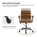 Auberon Modern Faux Leather Swivel Office Chair with Ergonomic Design and Metal Legs by HULALA HOME