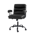 Auberon Modern Faux Leather Swivel Office Chair with Ergonomic Design and Metal Legs by HULALA HOME