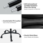 Auberon Modern Faux Leather Swivel Office Chair with Ergonomic Design and Metal Legs by HULALA HOME