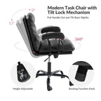 Auberon Modern Faux Leather Swivel Office Chair with Ergonomic Design and Metal Legs by HULALA HOME