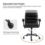 Auberon Modern Faux Leather Swivel Office Chair with Ergonomic Design and Metal Legs by HULALA HOME