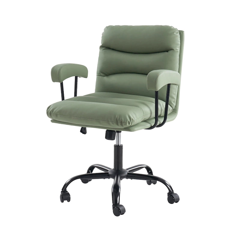Auberon Modern Faux Leather Swivel Office Chair with Ergonomic Design and Metal Legs by HULALA HOME