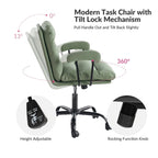 Auberon Modern Faux Leather Swivel Office Chair with Ergonomic Design and Metal Legs by HULALA HOME