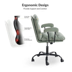 Auberon Modern Faux Leather Swivel Office Chair with Ergonomic Design and Metal Legs by HULALA HOME