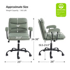 Auberon Modern Faux Leather Swivel Office Chair with Ergonomic Design and Metal Legs by HULALA HOME