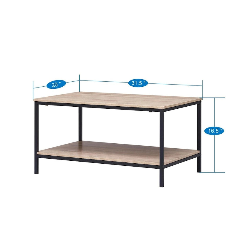 Home Imports Emporium Meghan 3 Piece Metal Coffee Table Set - Natural, Black