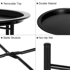 Folding Round TV Tray Tables