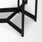 Larkin Marble & Dark Brown Wood Tabletop Nesting End/Side Tables