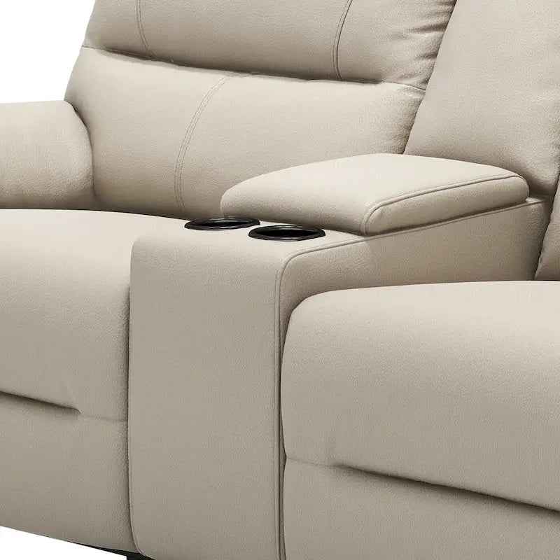 79 Leather Power Reclining Loveseat with Console