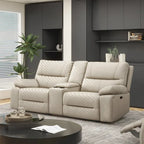 79 Leather Power Reclining Loveseat with Console