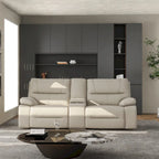 79 Leather Power Reclining Loveseat with Console