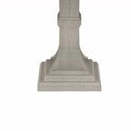 59 Inch Dining Table, Round Top with Pedestal Base, White, Gray