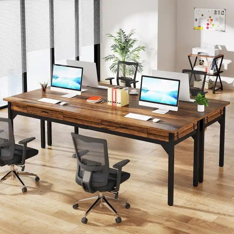 78.7 Inches Extra Long Computer Desk, Two Person Desk for Home Office