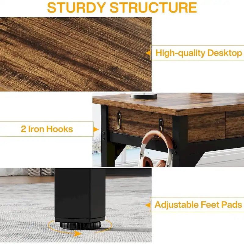 78.7 Inches Extra Long Computer Desk, Two Person Desk for Home Office