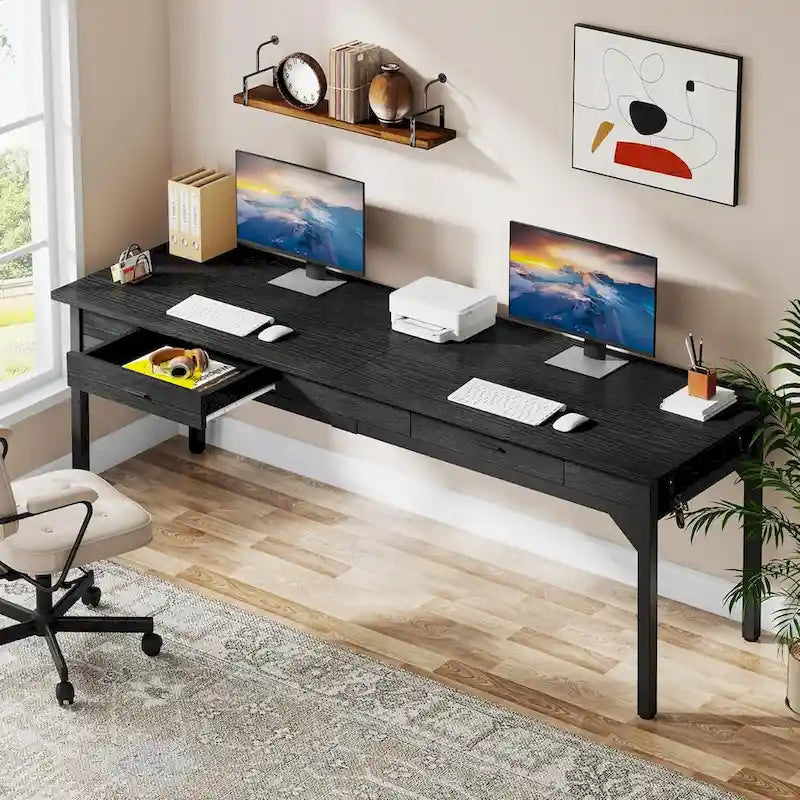 78.7 Inches Extra Long Computer Desk, Two Person Desk for Home Office