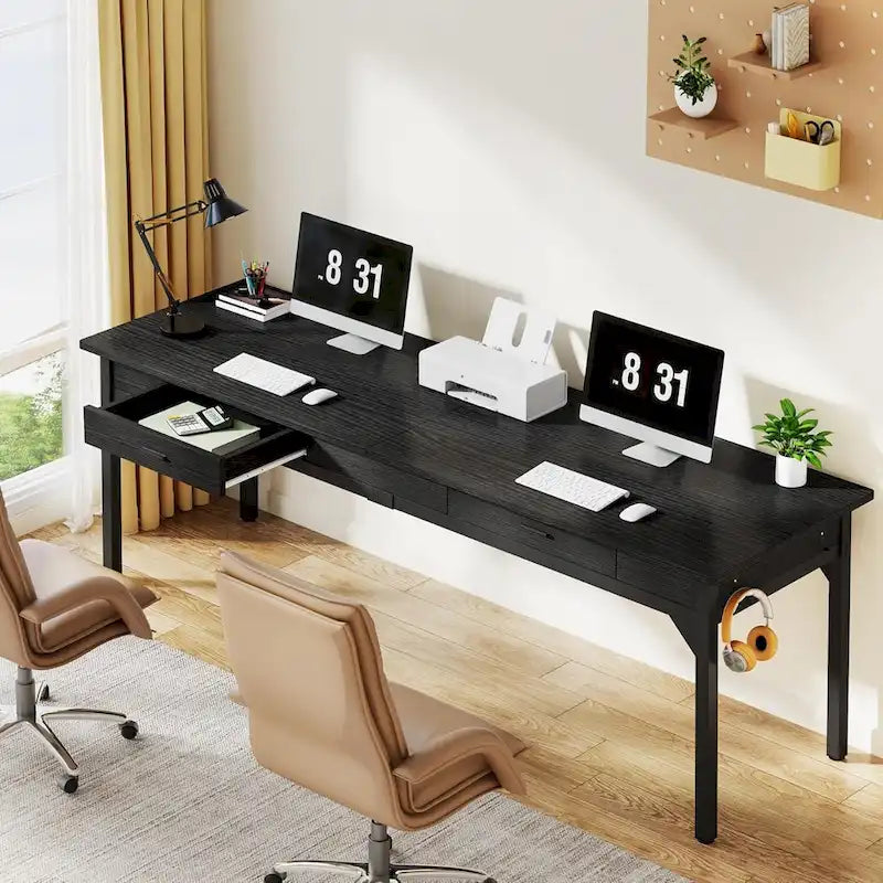 78.7 Inches Extra Long Computer Desk, Two Person Desk for Home Office