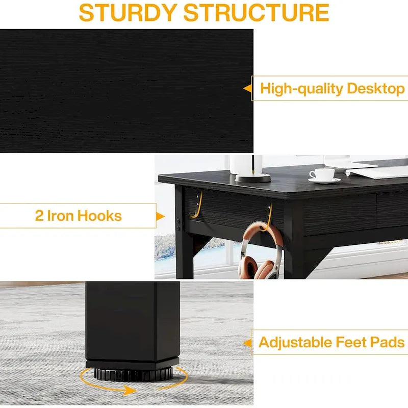78.7 Inches Extra Long Computer Desk, Two Person Desk for Home Office