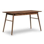 Poly & Bark Etta Office Desk - Solid Wood with Two Softclose Drawers