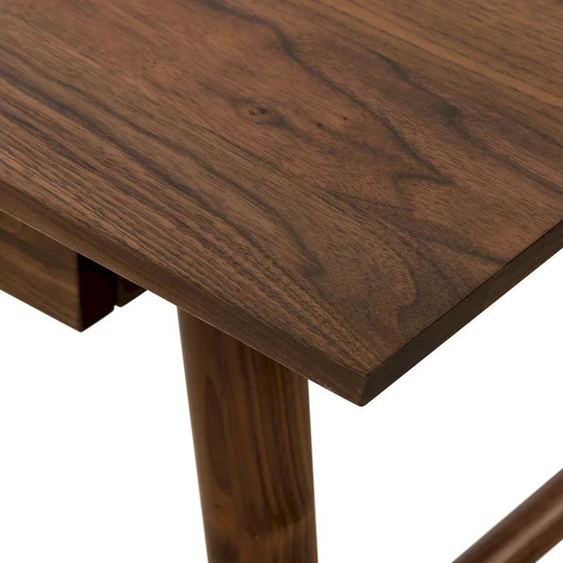 Poly & Bark Etta Office Desk - Solid Wood with Two Softclose Drawers