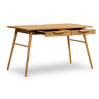 Poly & Bark Etta Office Desk - Solid Wood with Two Softclose Drawers