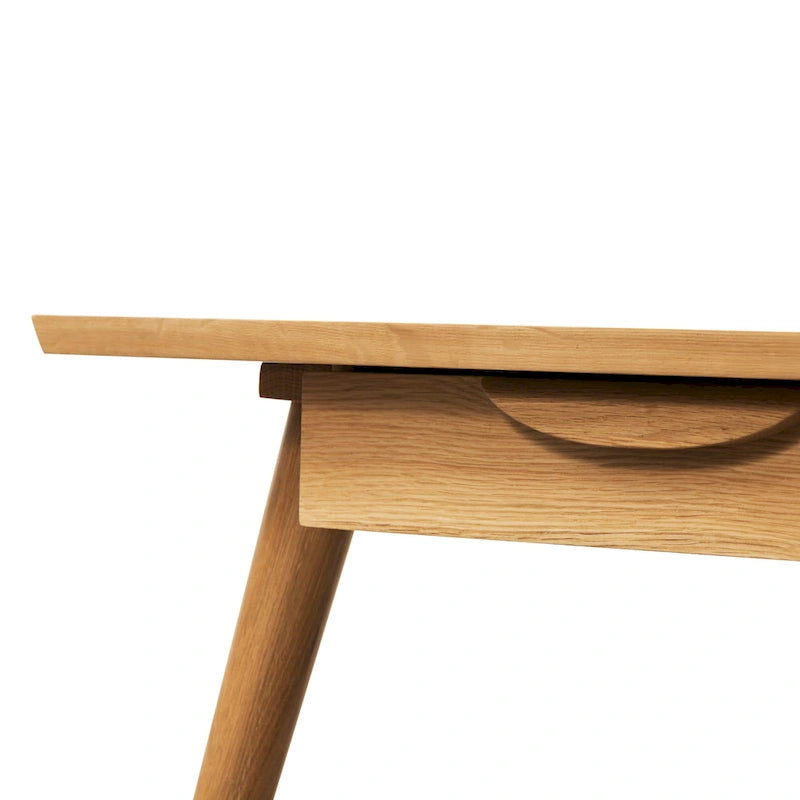 Poly & Bark Etta Office Desk - Solid Wood with Two Softclose Drawers