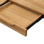 Poly & Bark Etta Office Desk - Solid Wood with Two Softclose Drawers