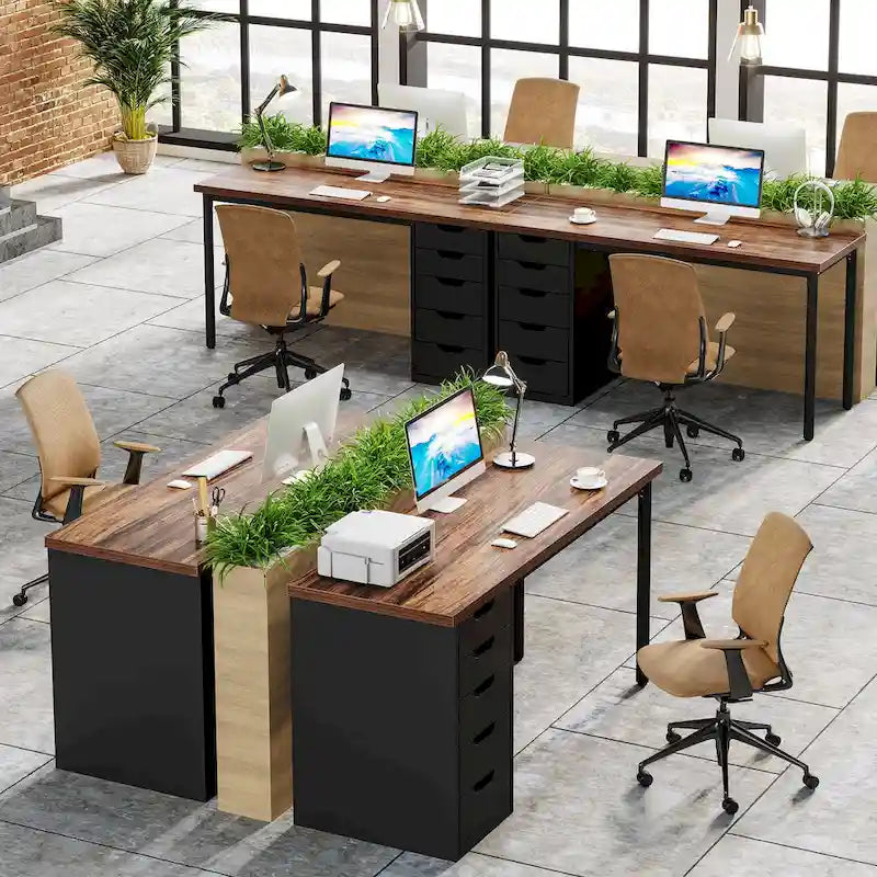 Modern Simple Computer Desk Study Writing Table with 5 Drawers