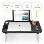 Nestl Adjustable Laptop Bed Tray Table - Portable Lap Desk with Foldable Legs - Space Saving Lapdesk