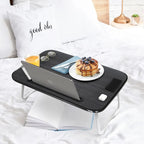 Nestl Adjustable Laptop Bed Tray Table - Portable Lap Desk with Foldable Legs - Space Saving Lapdesk