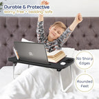 Nestl Adjustable Laptop Bed Tray Table - Portable Lap Desk with Foldable Legs - Space Saving Lapdesk