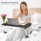 Nestl Adjustable Laptop Bed Tray Table - Portable Lap Desk with Foldable Legs - Space Saving Lapdesk
