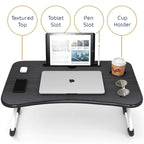 Nestl Adjustable Laptop Bed Tray Table - Portable Lap Desk with Foldable Legs - Space Saving Lapdesk
