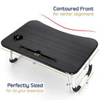 Nestl Adjustable Laptop Bed Tray Table - Portable Lap Desk with Foldable Legs - Space Saving Lapdesk