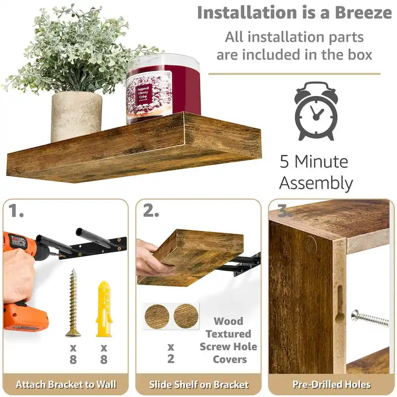 Floating Shelves for Wall - 16L X 5.5W X 7.75H