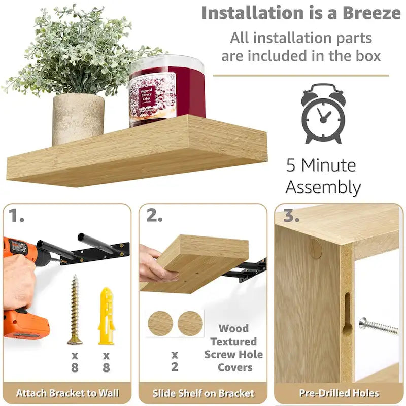Floating Shelves for Wall - 16L X 5.5W X 7.75H