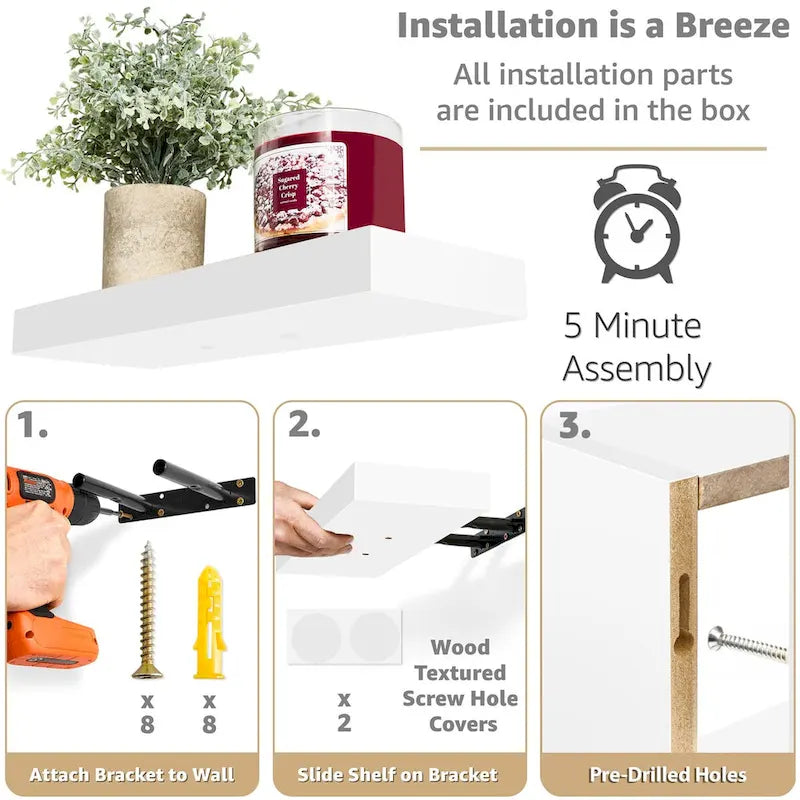 Floating Shelves for Wall - 16L X 5.5W X 7.75H