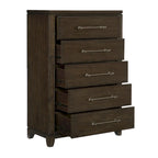 Modern Contemporary Dark Brown Bedroom Bed Nightstand Chest