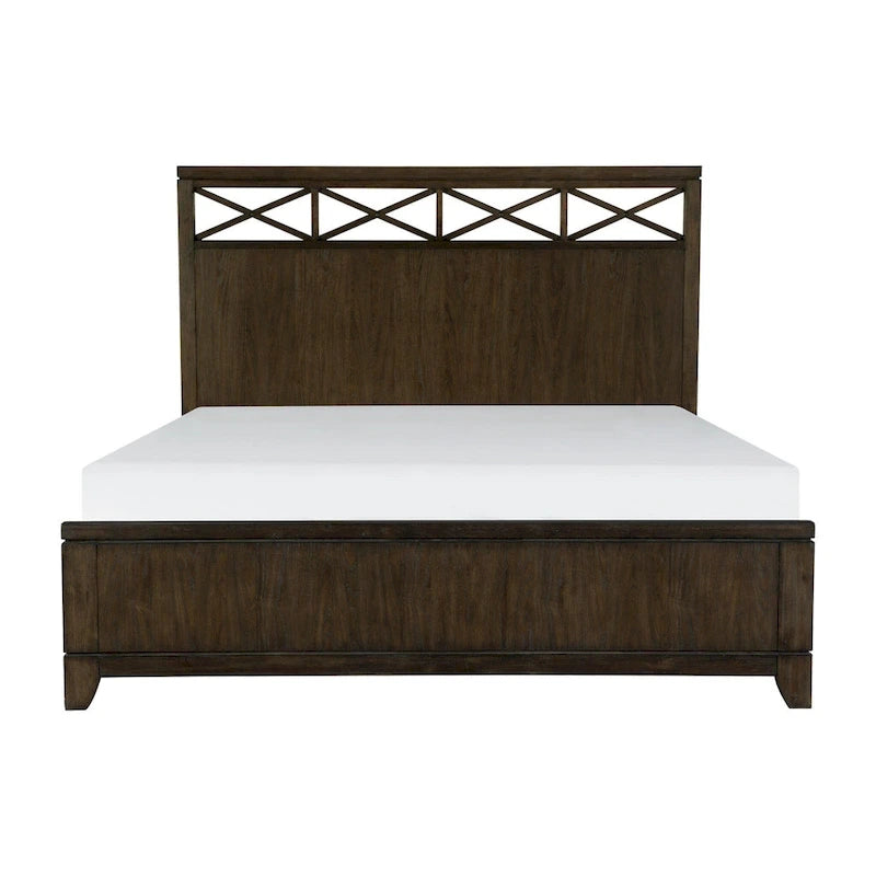 Modern Contemporary Dark Brown Bedroom Bed Nightstand Chest