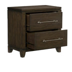Modern Contemporary Dark Brown Bedroom Bed Nightstand Chest