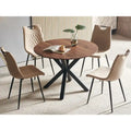 Dining Table Metal Leg Mid-century Dining Table for 4-6 people With MDF Table Top, Pedestal Dining Table